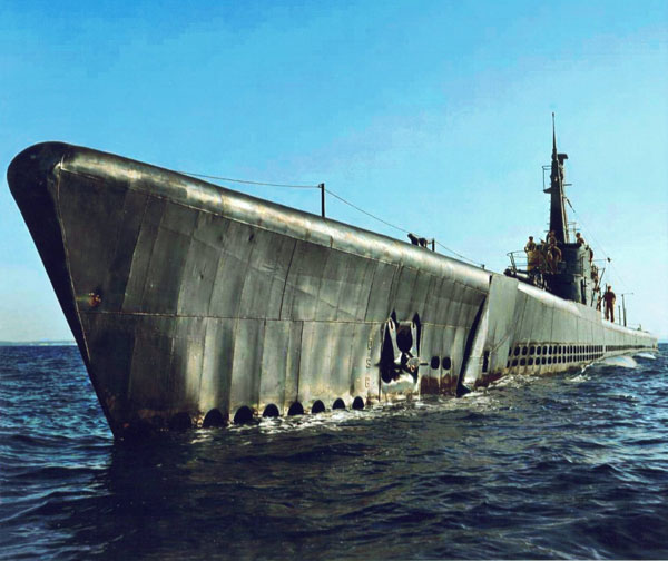 USS Capelin (colorized)