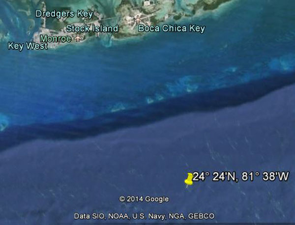 Approximate location of USS R-12