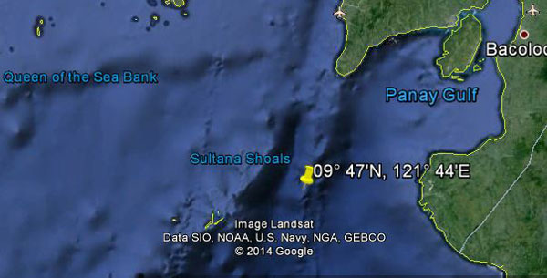 Approximate location of USS Cisco