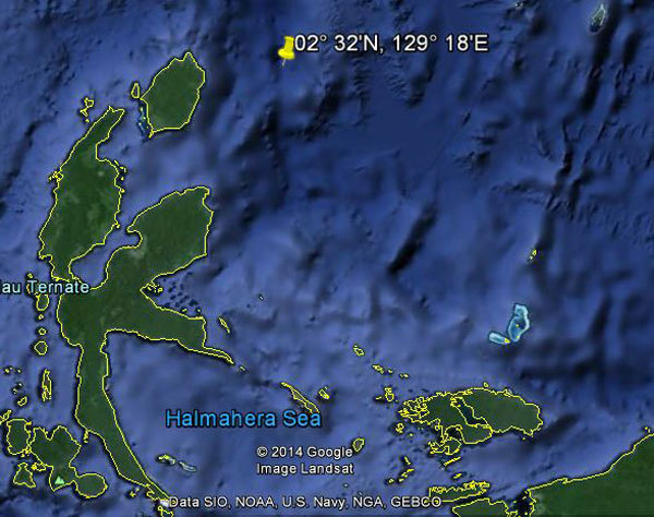 Approximate location of USS Seawolf