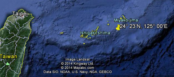 Approximate location of USS Snook